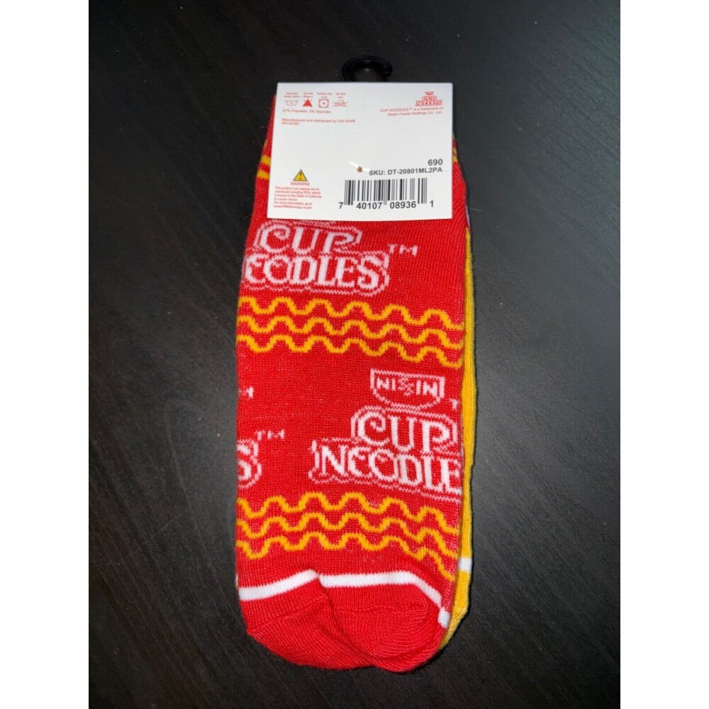 Nissin Cup Noodles 2 Pair Ankle Socks men women funny crazy - Picture 3 of 3